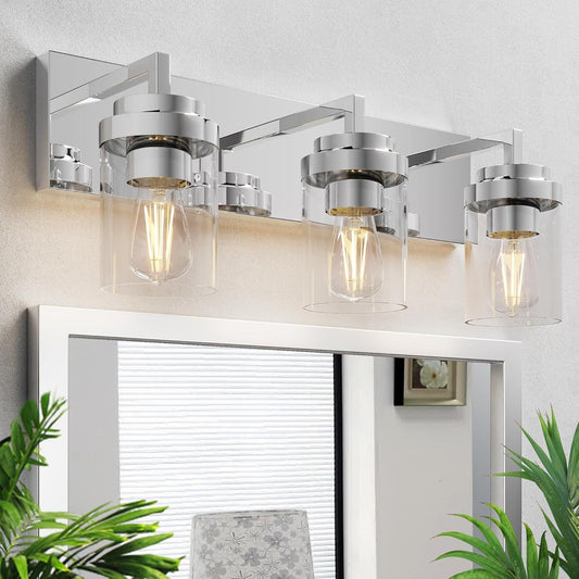 Pyros Farmhouse Clear Glass Cylinder Vanity Wall Light