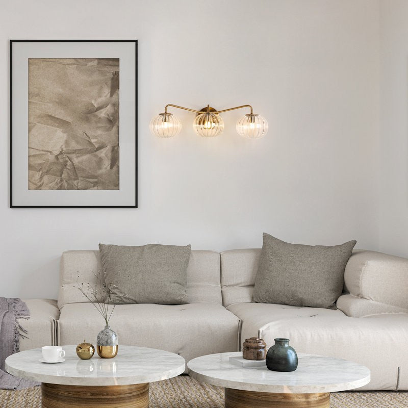 Cedric Modern Brass Spherical Glass Wall Light