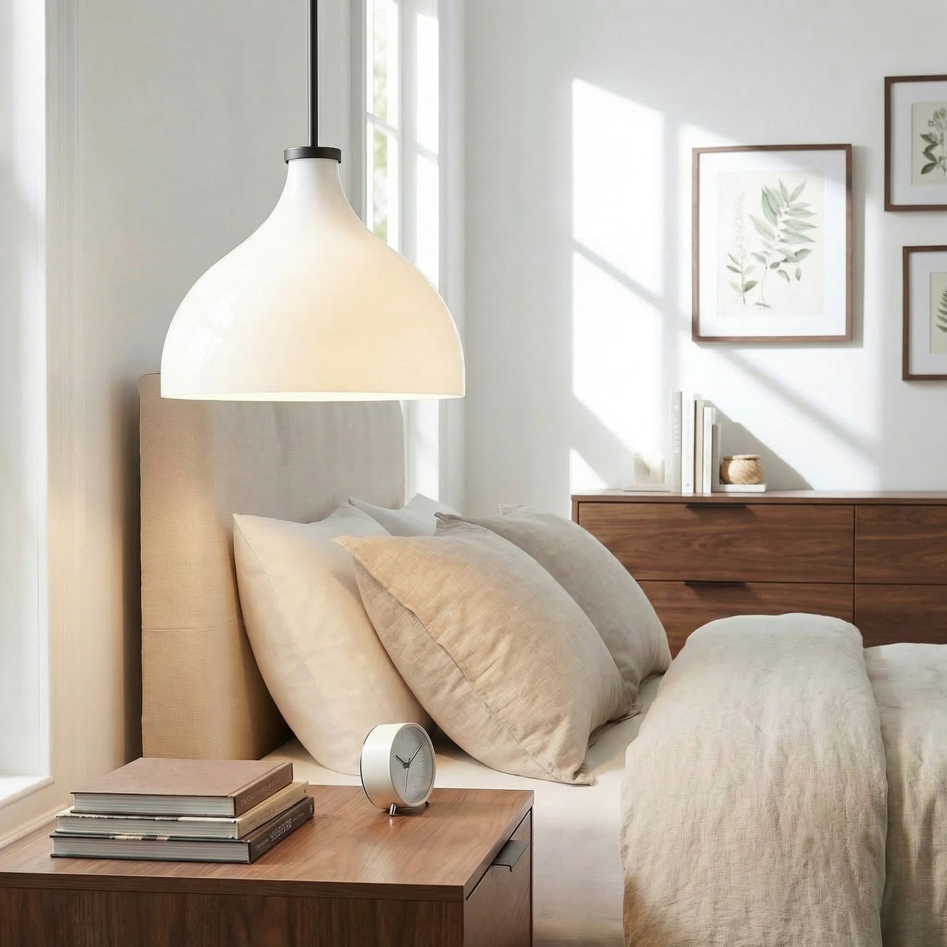 Rylan Rustic Metal Milk Glass Pendant Light
