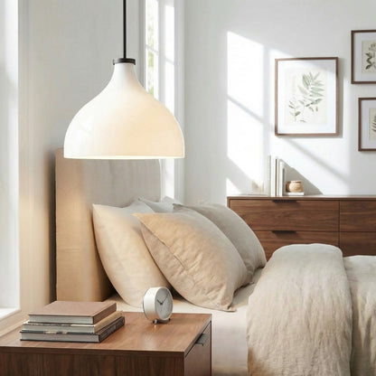 Rylan Rustic Metal Milk Glass Pendant Light