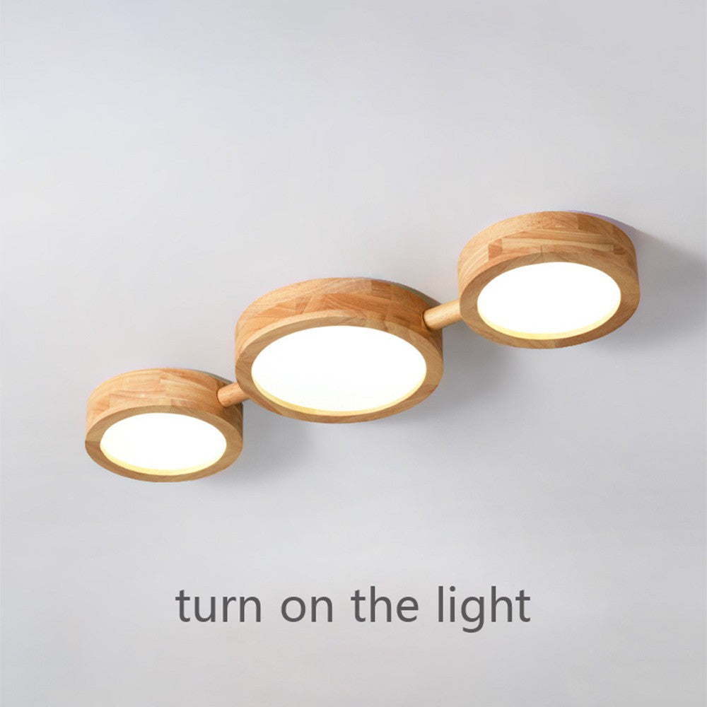 Phelith Modern Multi Heads Wood LED Ceiling Light