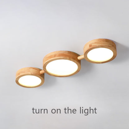 Phelith Modern Multi Heads Wood LED Ceiling Light