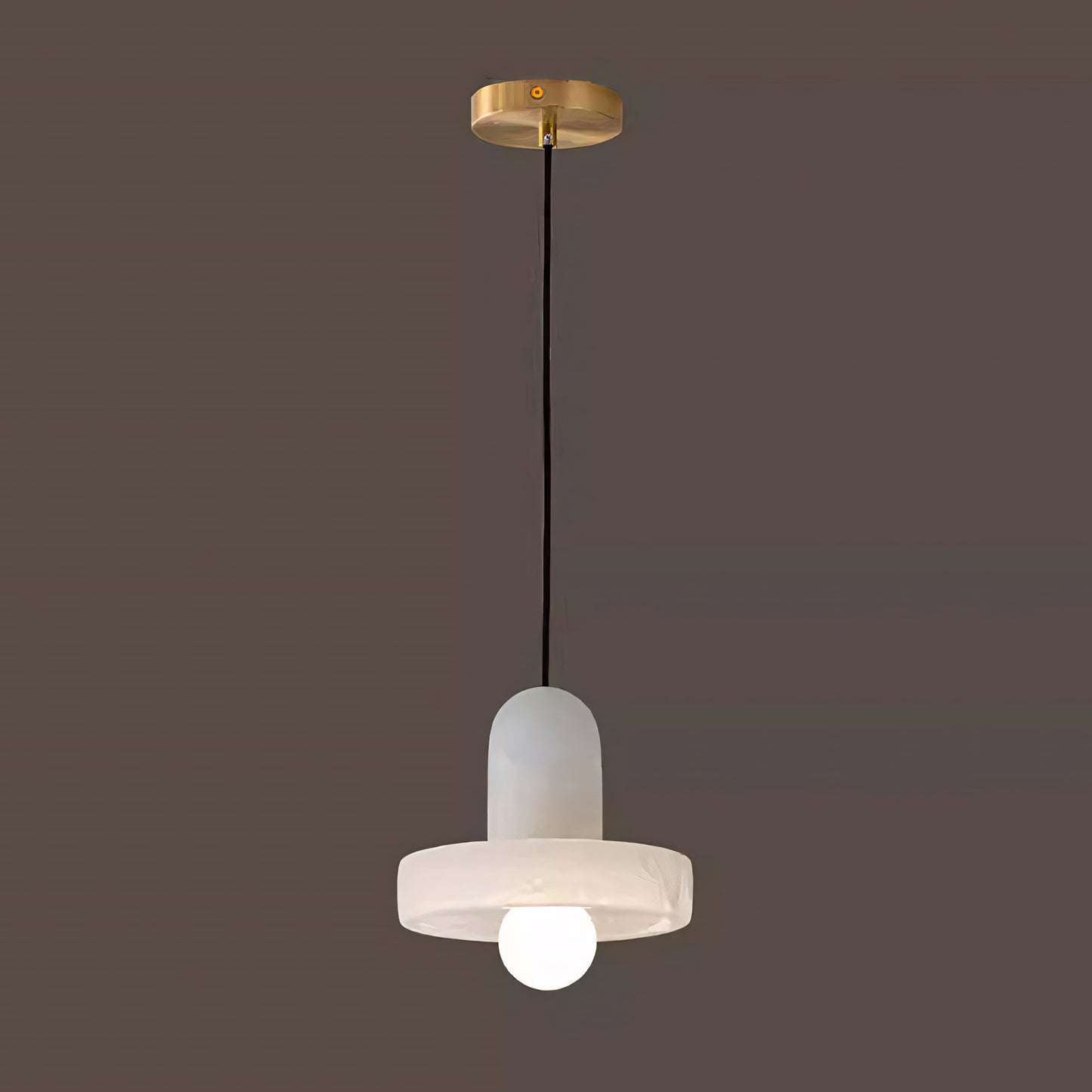 Vyndorix Farmhouse Hat Shaped Alabaster Pendant Light