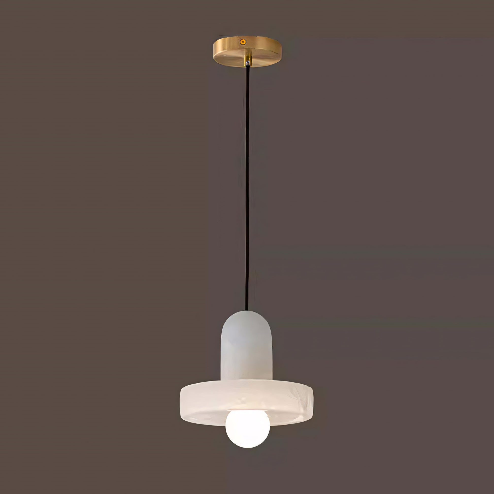 Vyndorix Farmhouse Hat Shaped Alabaster Pendant Light
