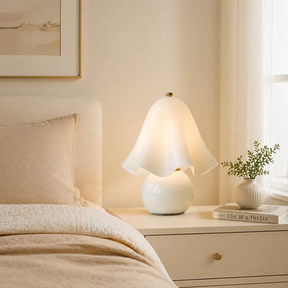 Catalina Modern Wavy Glass Petal Fazzo Table Lamp
