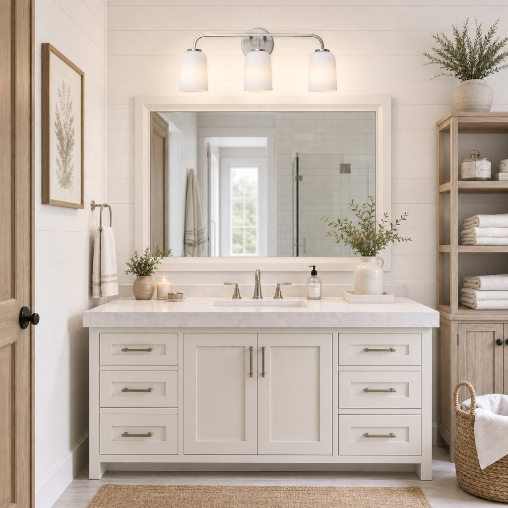 Bransen Modern Milk Glass 2/3-Light Vanity Wall Sconce