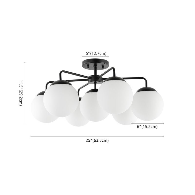 Richter Farmhouse Globe Glass Semi Flush Mount Ceiling Light