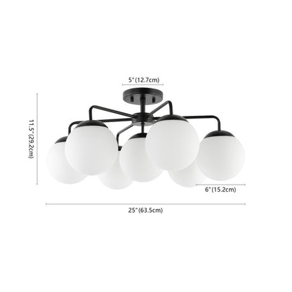 Richter Farmhouse Globe Glass Semi Flush Mount Ceiling Light