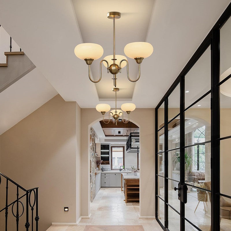 Luna Cream White Bubble Glass Chandelier