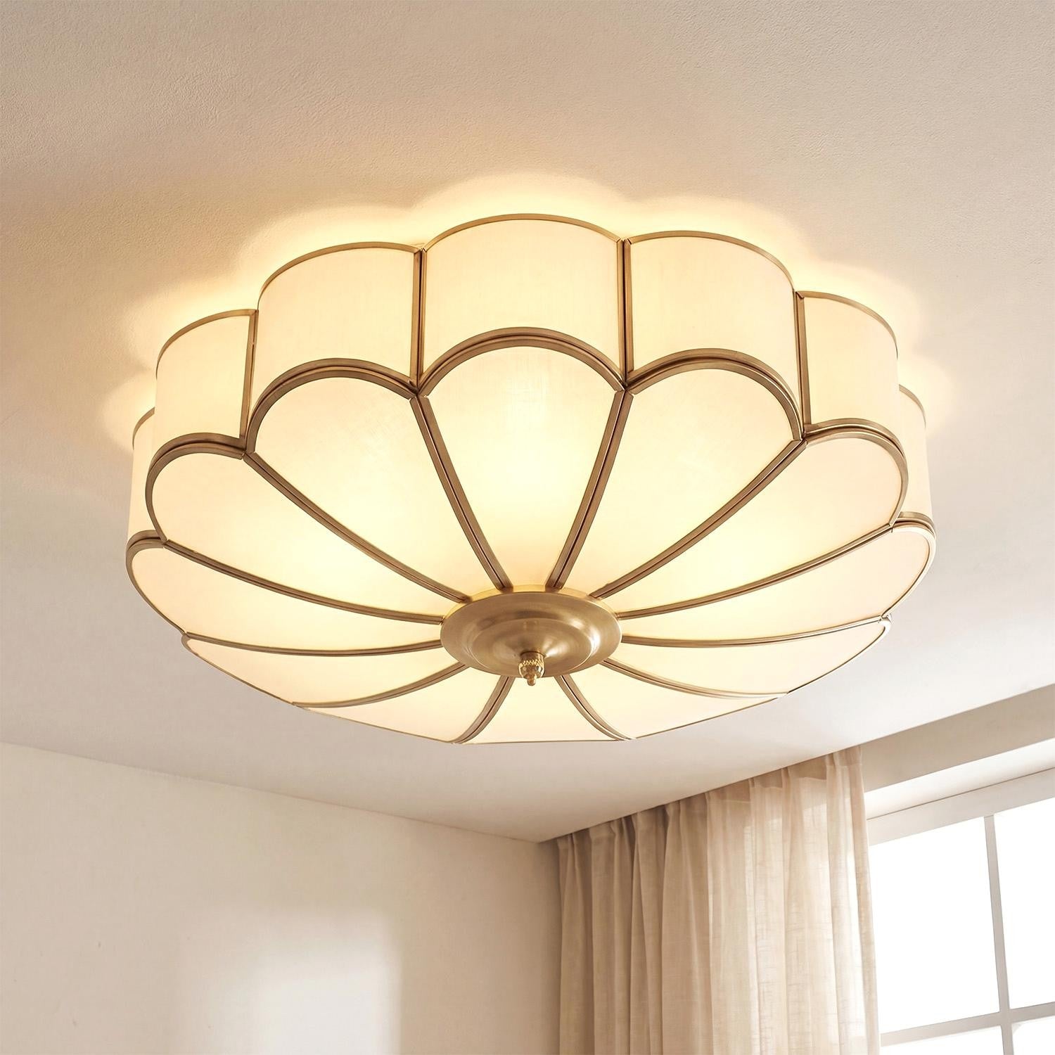 Eldor Gold Flower Shape Glass Recessed Ceiling Light