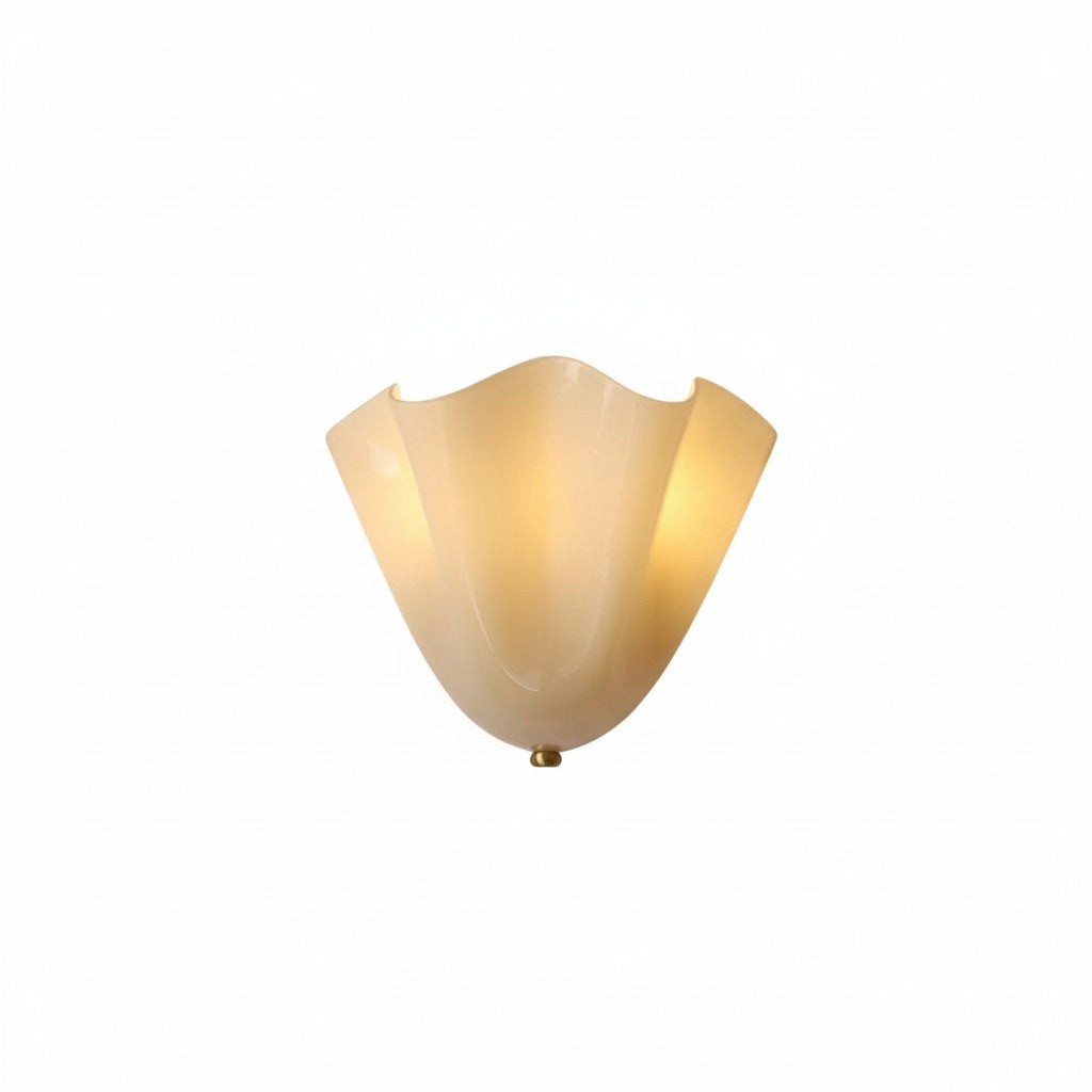Kyrintha Mid-Century Skirt Shell Glass Fazzo Petalia Wall Sconce