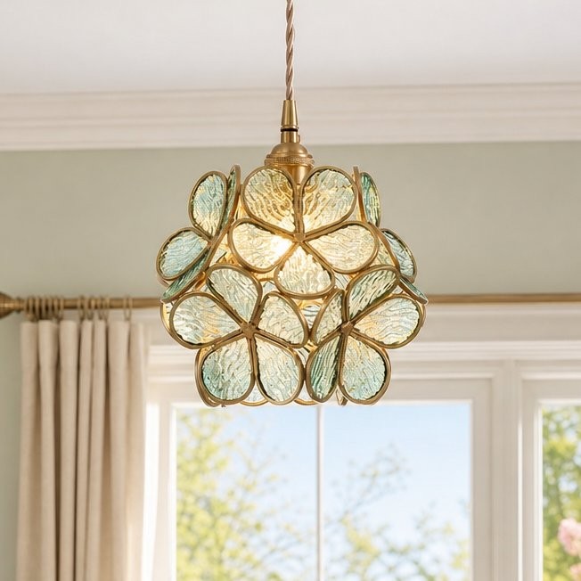 Viviana French Country Glass Petal Pendant Lights