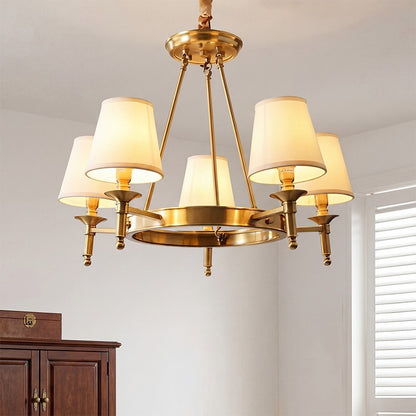 Yasmin Antique Brass Wagon Wheel Chandelier