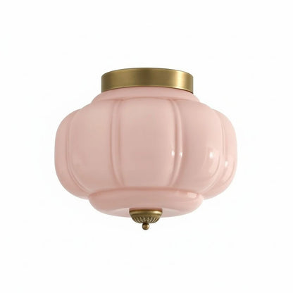 Ozita Retro Milk Glass Semi Flush Mount Eloise Ceiling Light