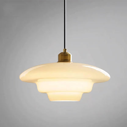 Ritika Vintage Art Cream Multi-Shape Glass Pendant Light