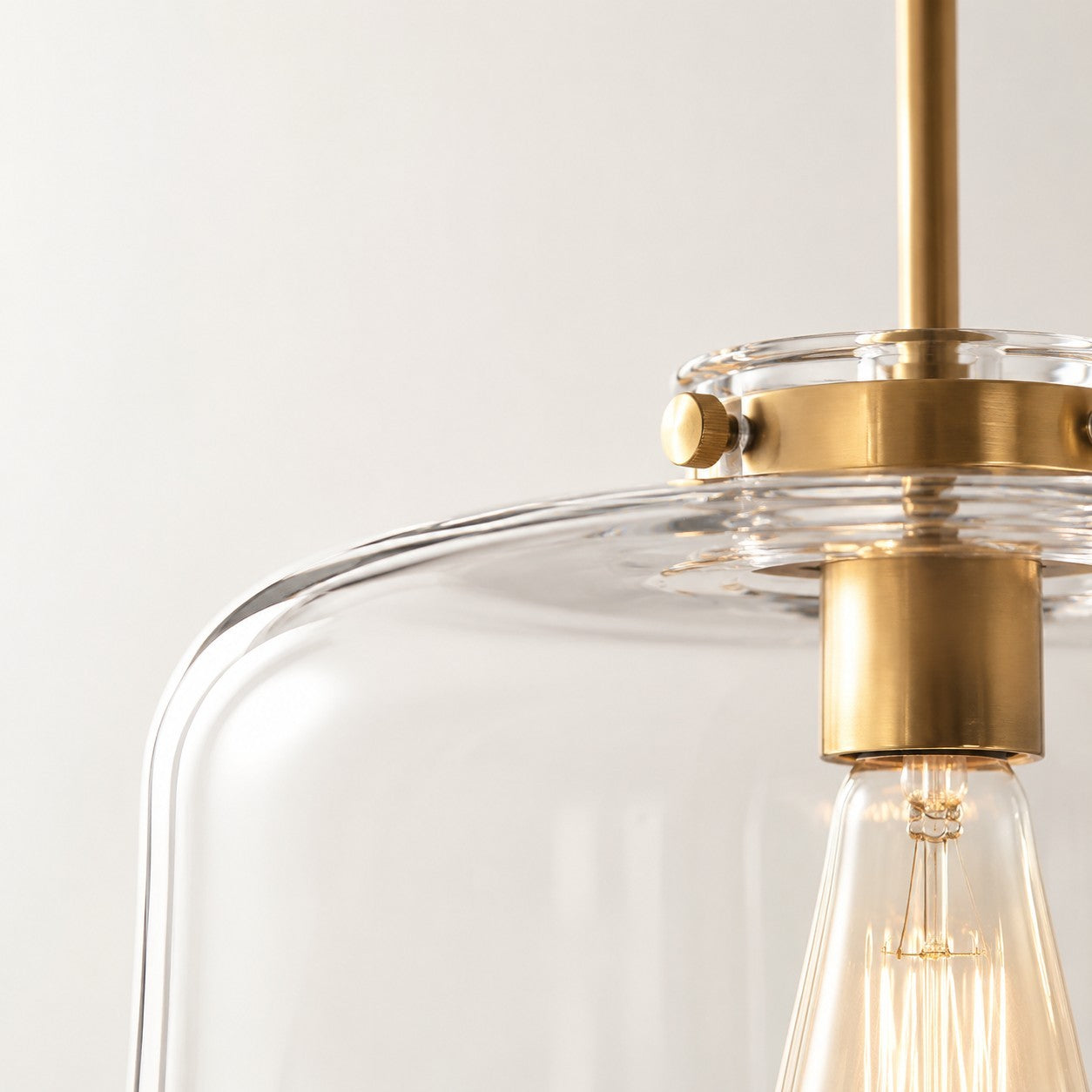 Mica Minimalist Brass Clear Glass Pendant Light