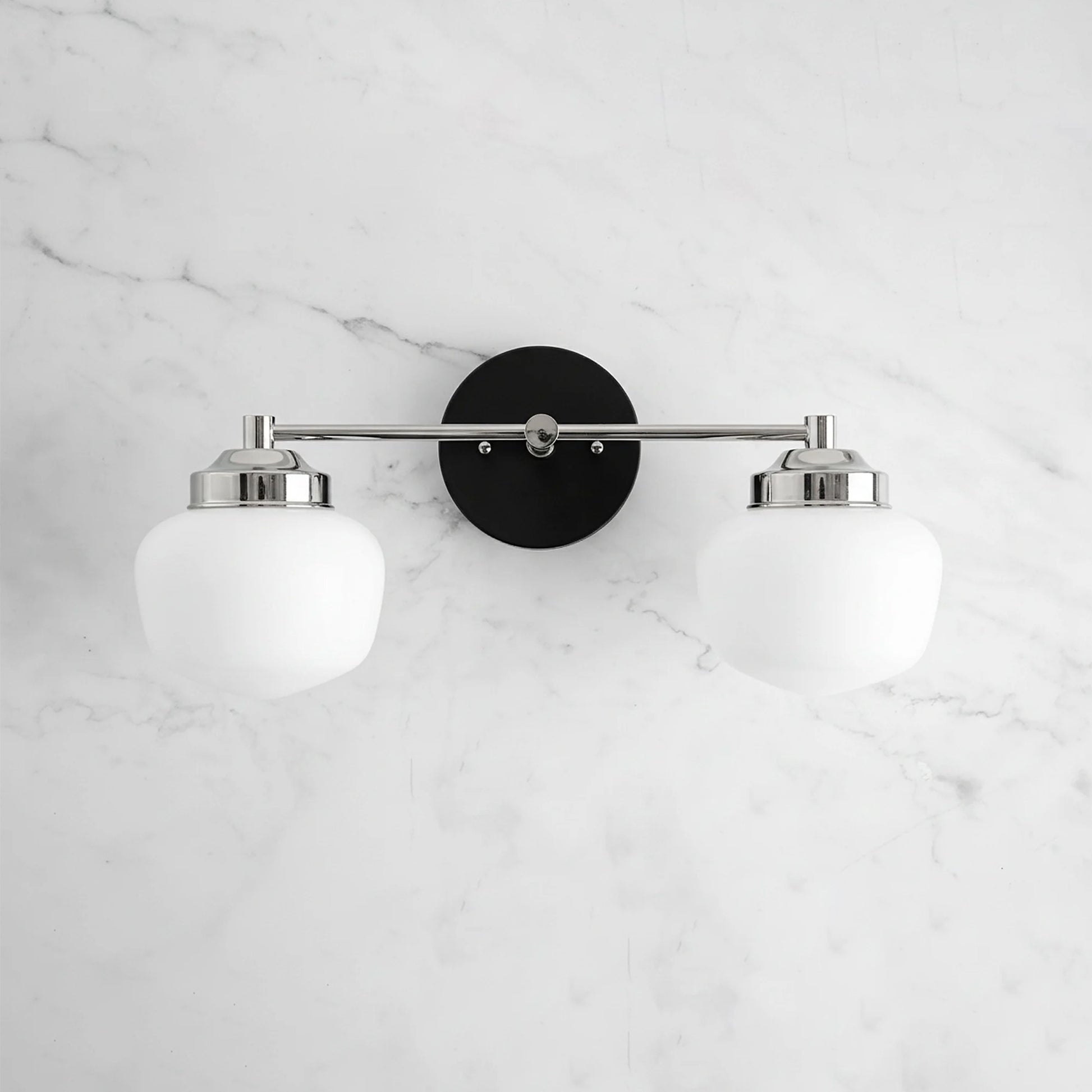 Makhai 2 Lights Farmhouse White Globes Vanity Wall Light