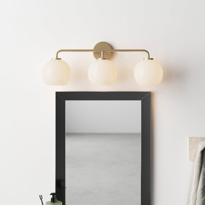 Ericka Farmhouse 3 Light Glass Globe Vanity Light