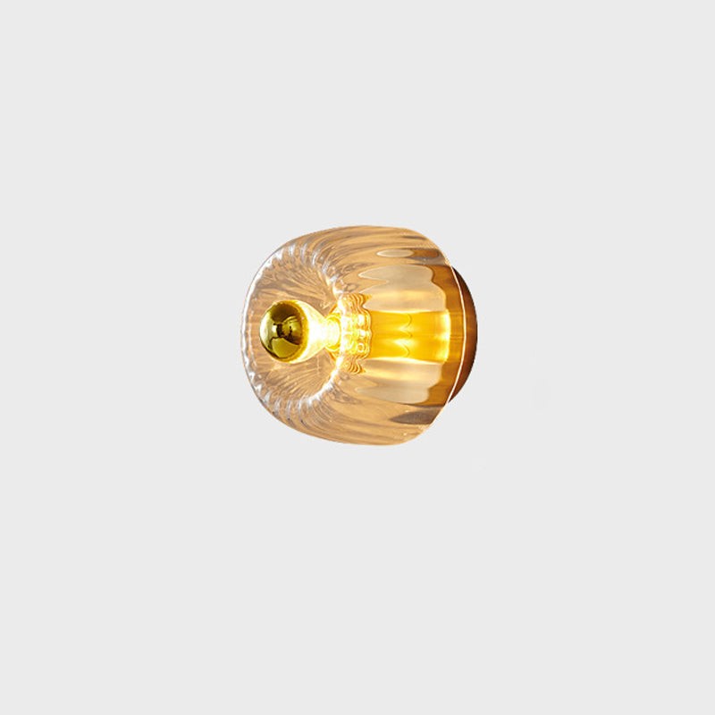 Rynik Mini Glass Sun Shape Full Copper Dual Purpose Flush Mount Light