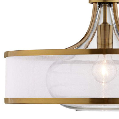 Myrith Antique Organza Glass Drum Shape Pendant Light