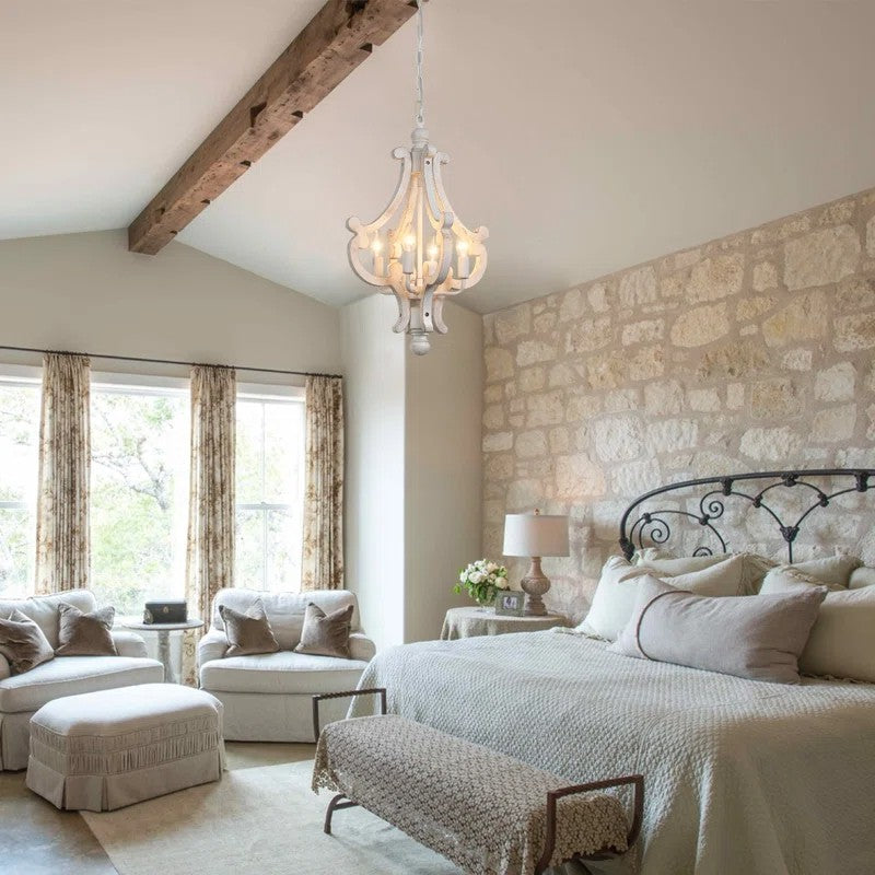 Astridina Rustic Antique Wooden French Country Chandelier