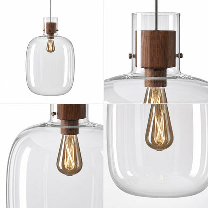 Dravon Minimalist Amber Glass Bottle Pendant Light
