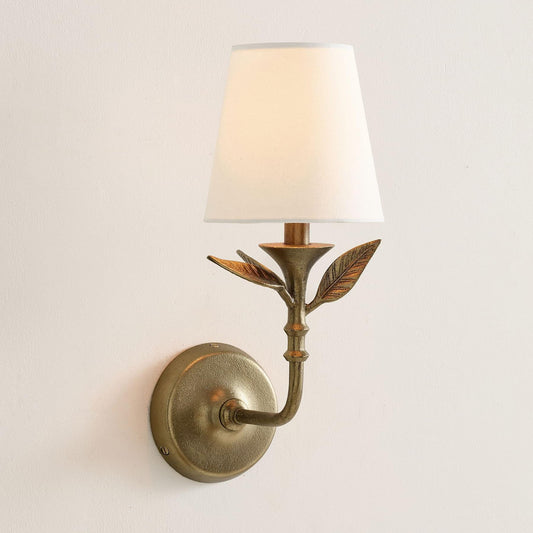 Huxley Rustic Antique Brass Botanical Forged Iron Sconce