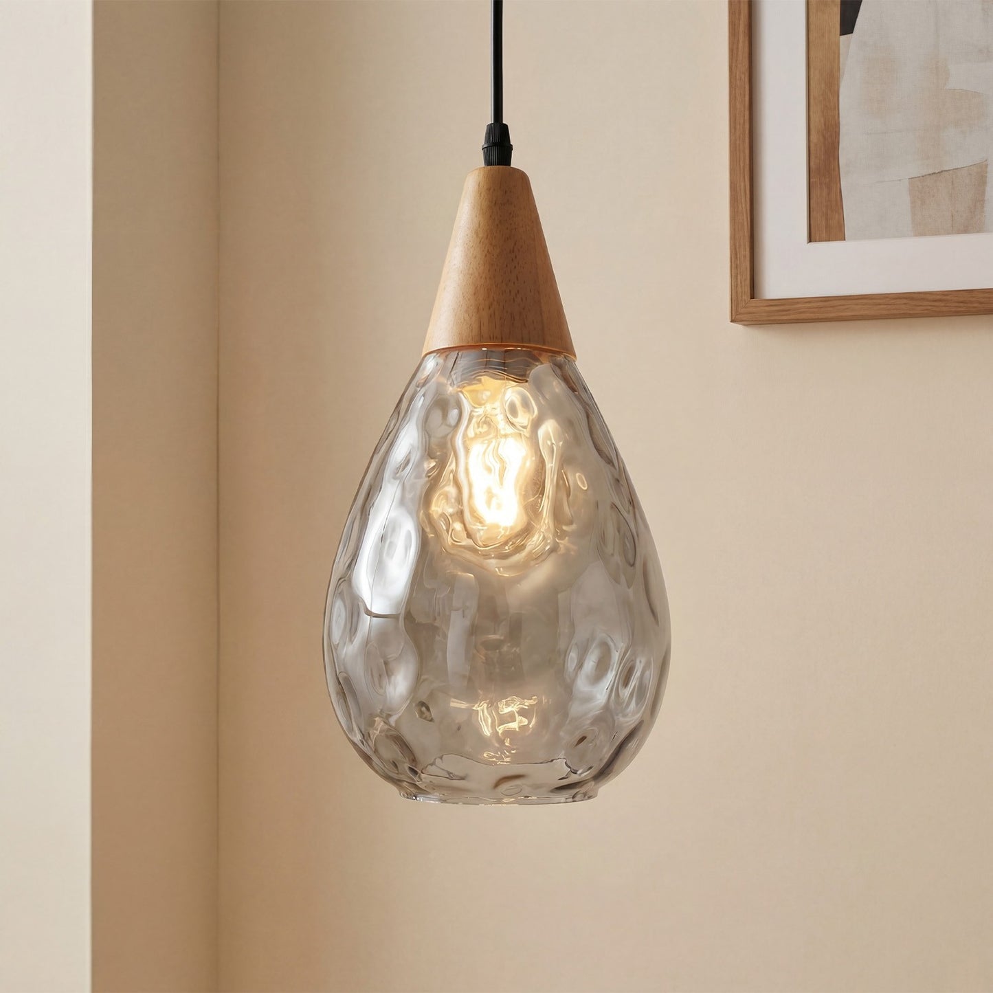 Uranix Cone Shape Water Ripple Glass Pendant Light