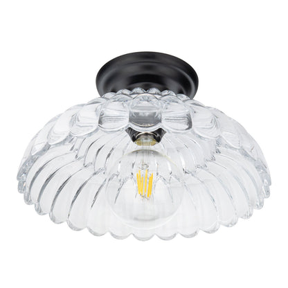 Fyxar Clear Glass Scalloped Flush Mount Light
