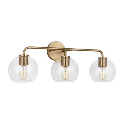 Ericka Farmhouse 3 Light Glass Globe Vanity Light