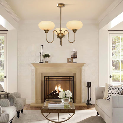 Luna Cream White Bubble Glass Chandelier