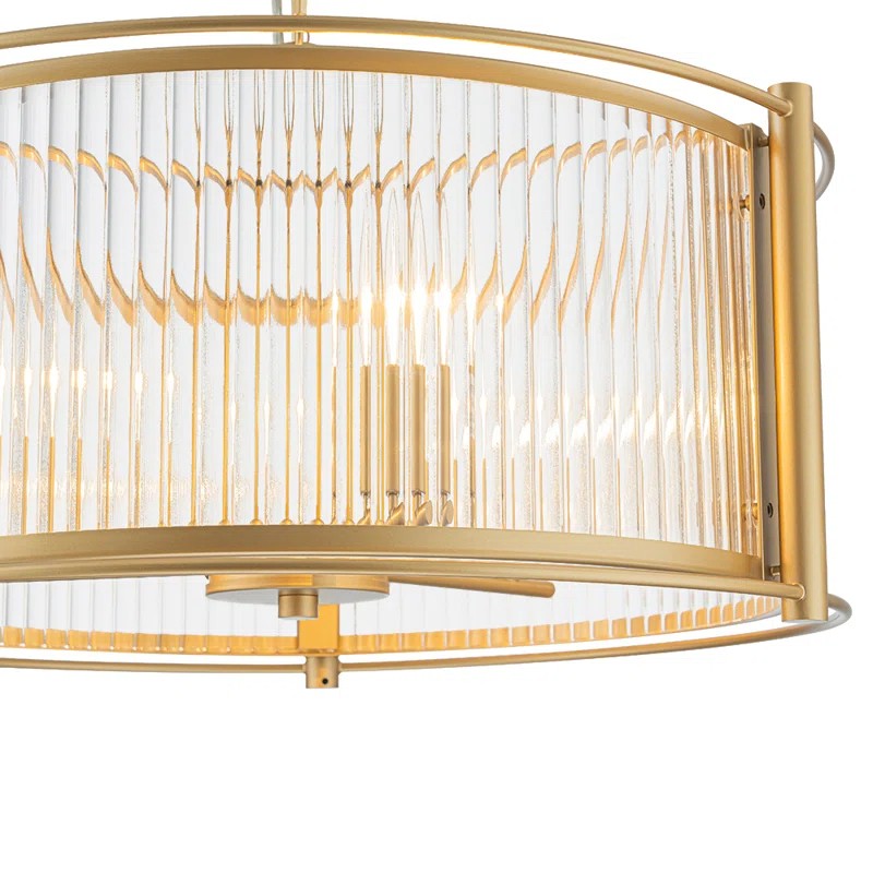 Tycho Modern Fluted Glass Drum Pendant
