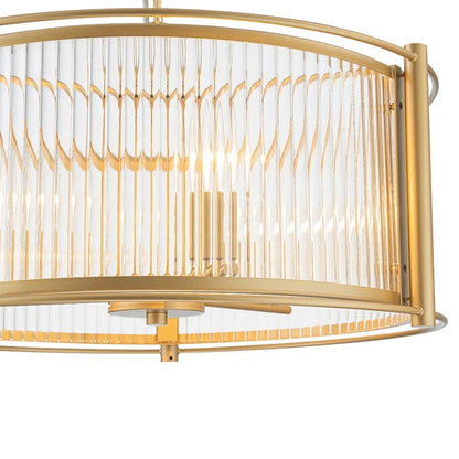 Tycho Modern Fluted Glass Drum Pendant