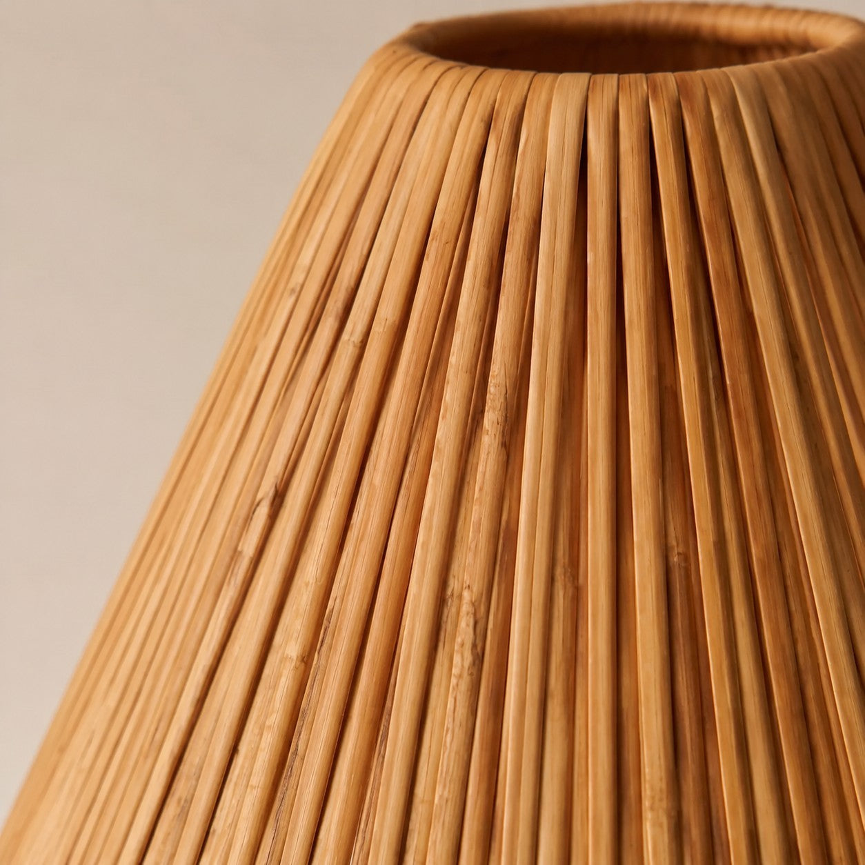 Calmyn Natural Woven Rattan Cone Wall Sconce