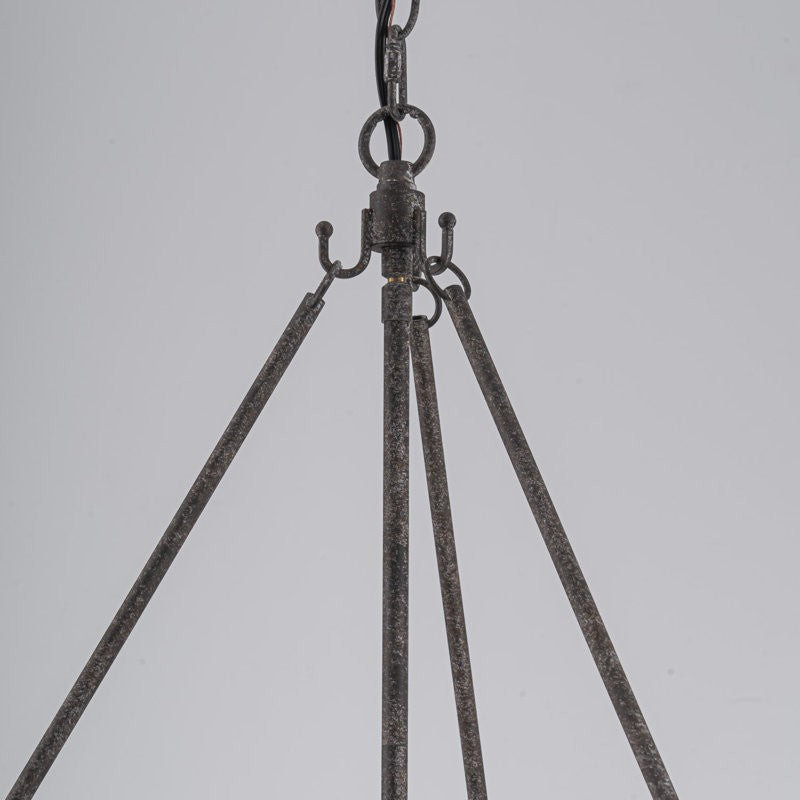 Coriander Farmhouse Water Ripple Glass Drum Chandelier