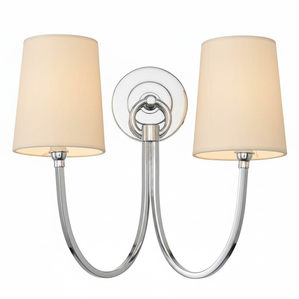 Kaevin Modern Elegant Linen Shade Double Wall Sconce