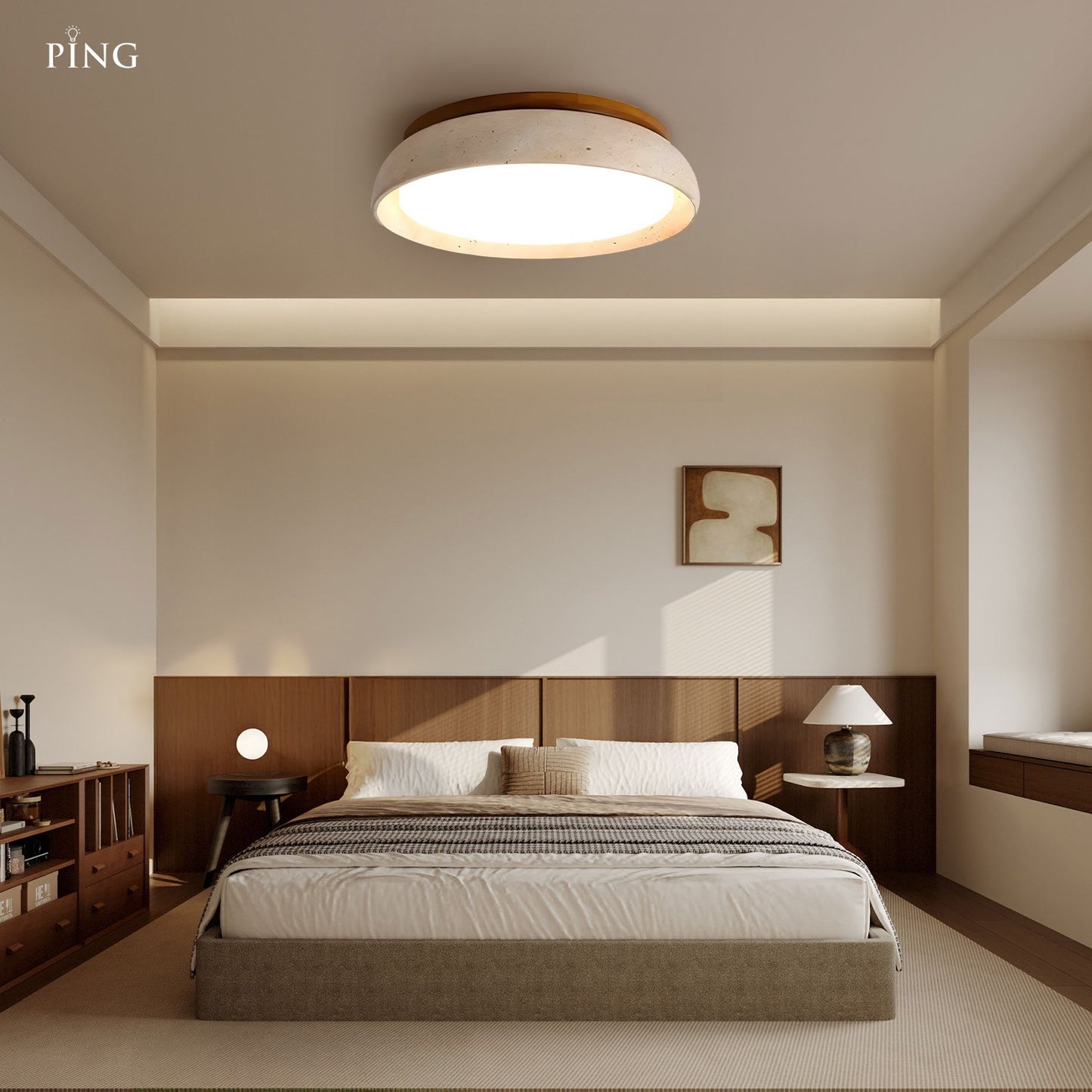 Nox Scandinavian Travertine Ceiling Light