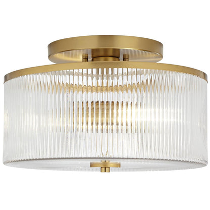 Claude Farmhouse Striped Glass Drum Ceiling Light