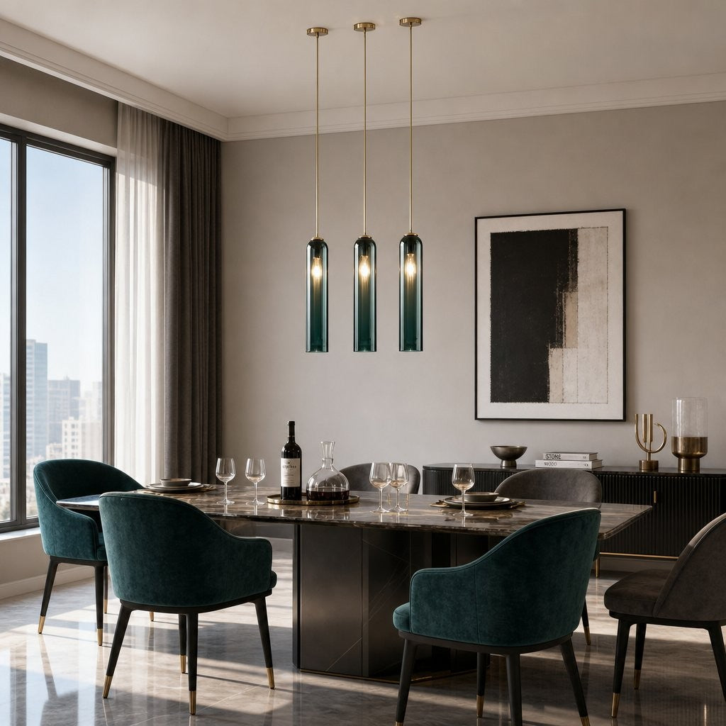 Kimaya Benedict Tube Glass Pendant Lamp