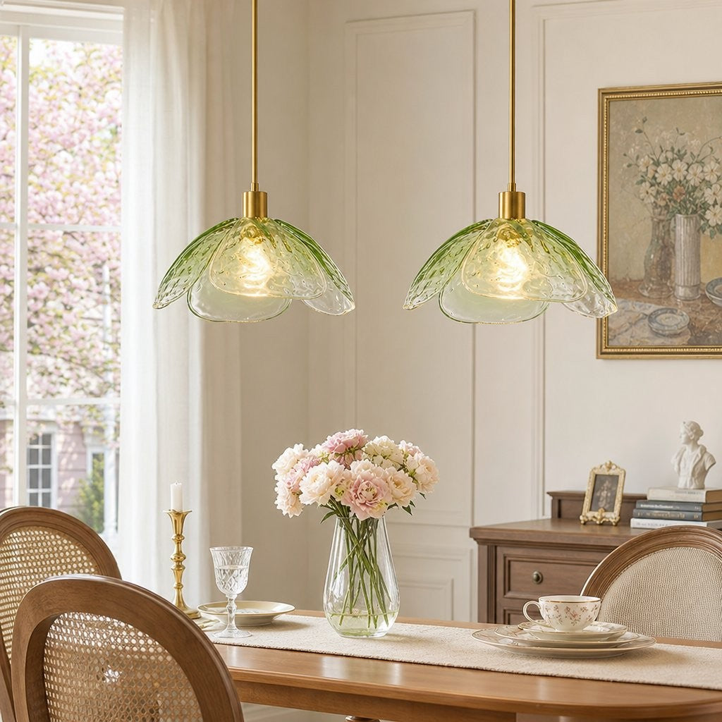 Vexen Flower Stained Glass Hanging Lamp