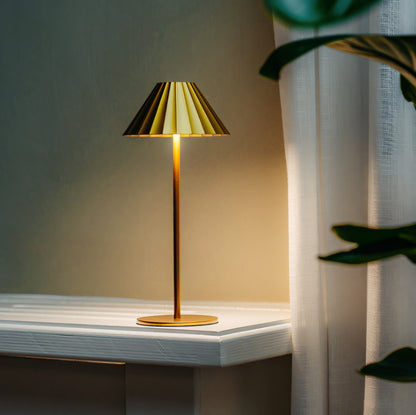 Heley Exquisite Brass Color Rechargeable Dimmable Cordless Table Lamp