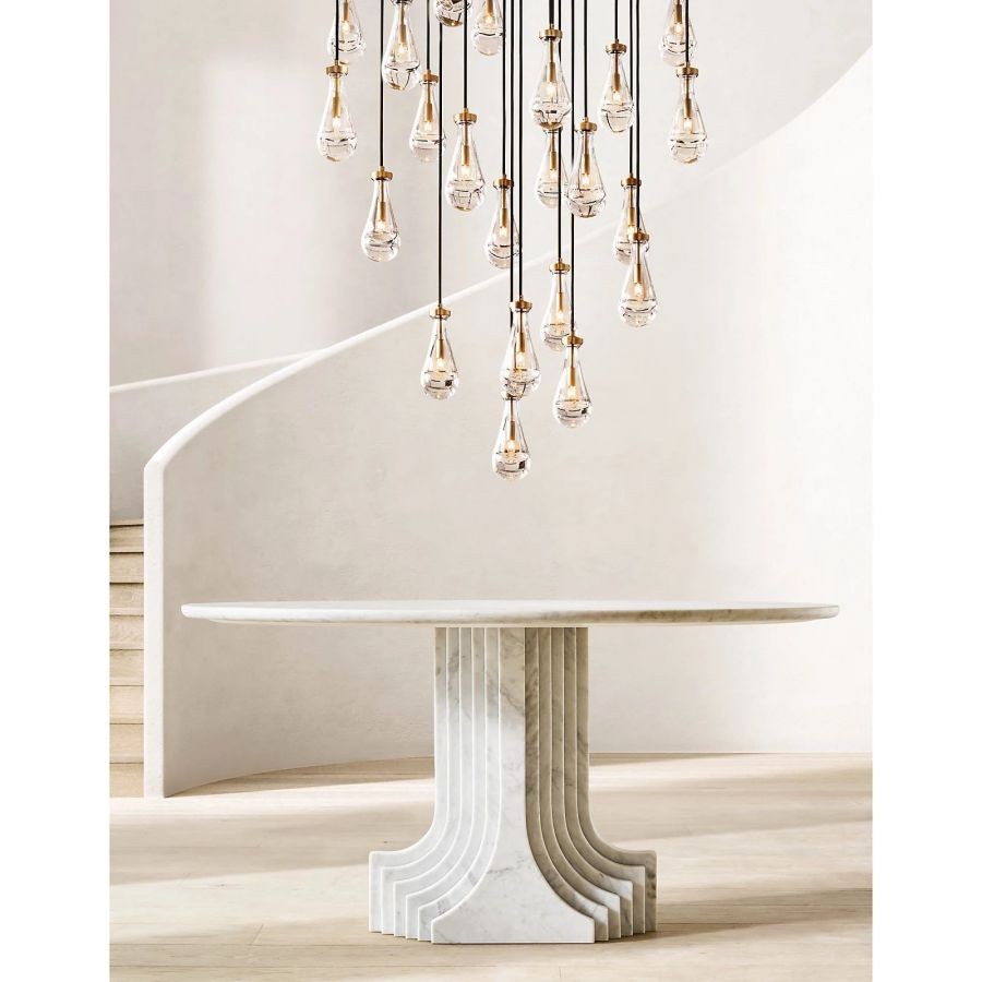 Peregrine Modern All-copper Crystal Raindrop Linear Chandelier