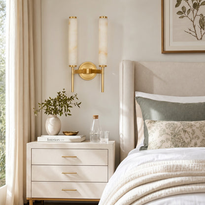 Ozora Candle Alabaster Sconce