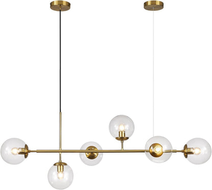 Celestina 6 Light Linear Glass Orb Pendant Light