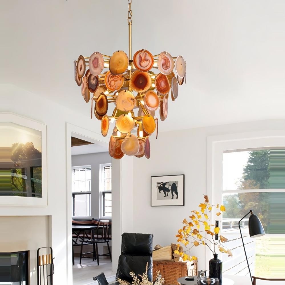 Gideon Slice Agate Tower Chandelier