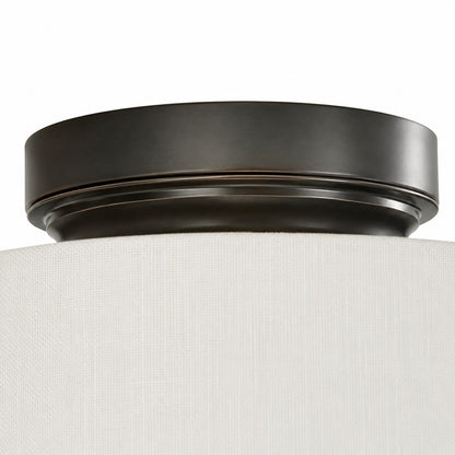 Kaethe Fabric Drum Shade Semi Flush Mount Light