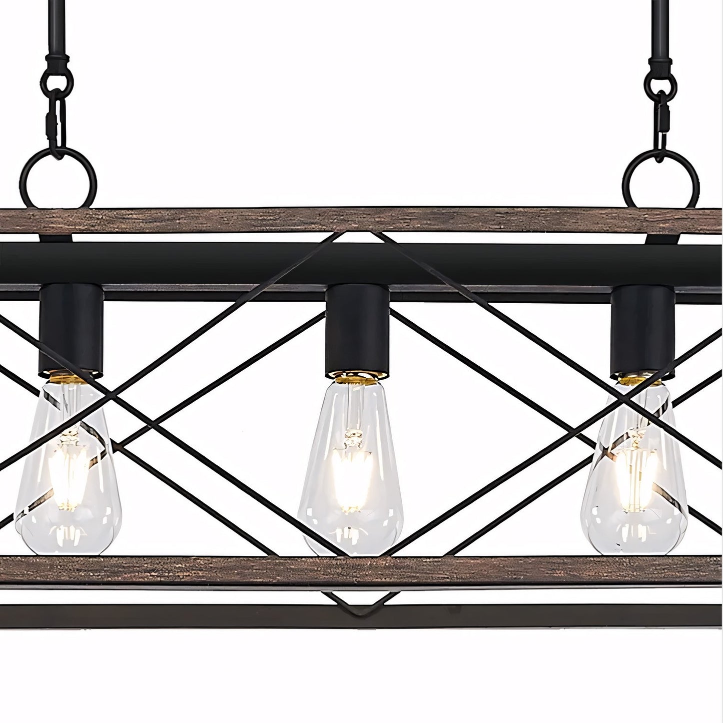 Wrylor Farmhouse 7 Light Steel Rectangle Chandelier