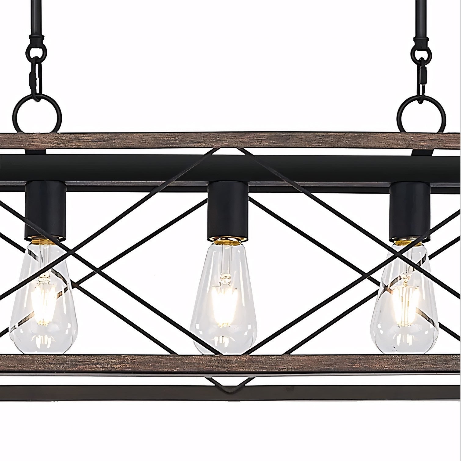 Wrylor Farmhouse 7 Light Steel Rectangle Chandelier