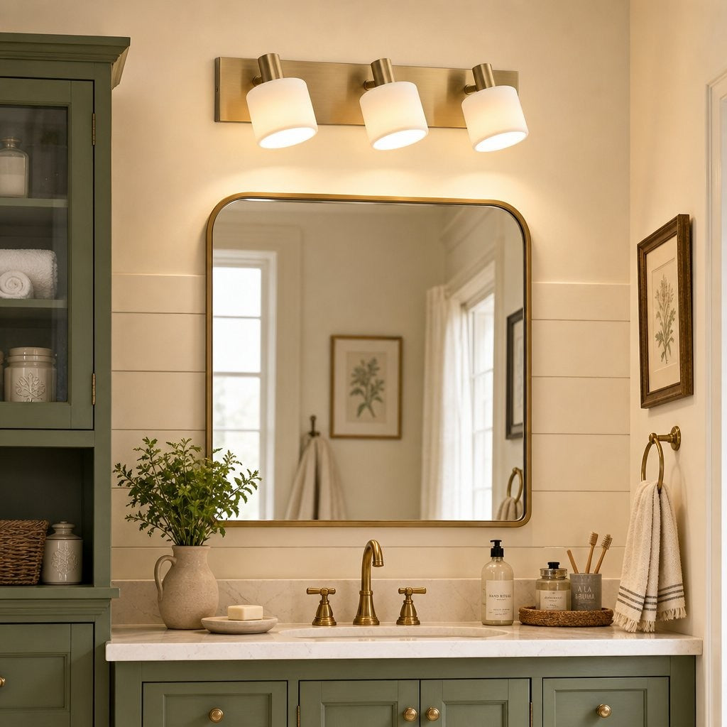 Aura Modern Brass Cylinder Porcelain Wall Sconce