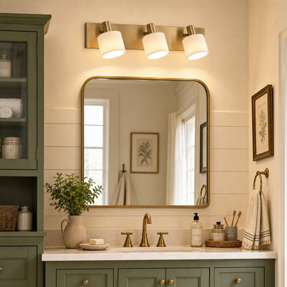 Aura Modern Brass Cylinder Porcelain Wall Sconce